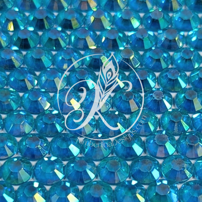 Capri Blue AB Clear Resin Rhinestone